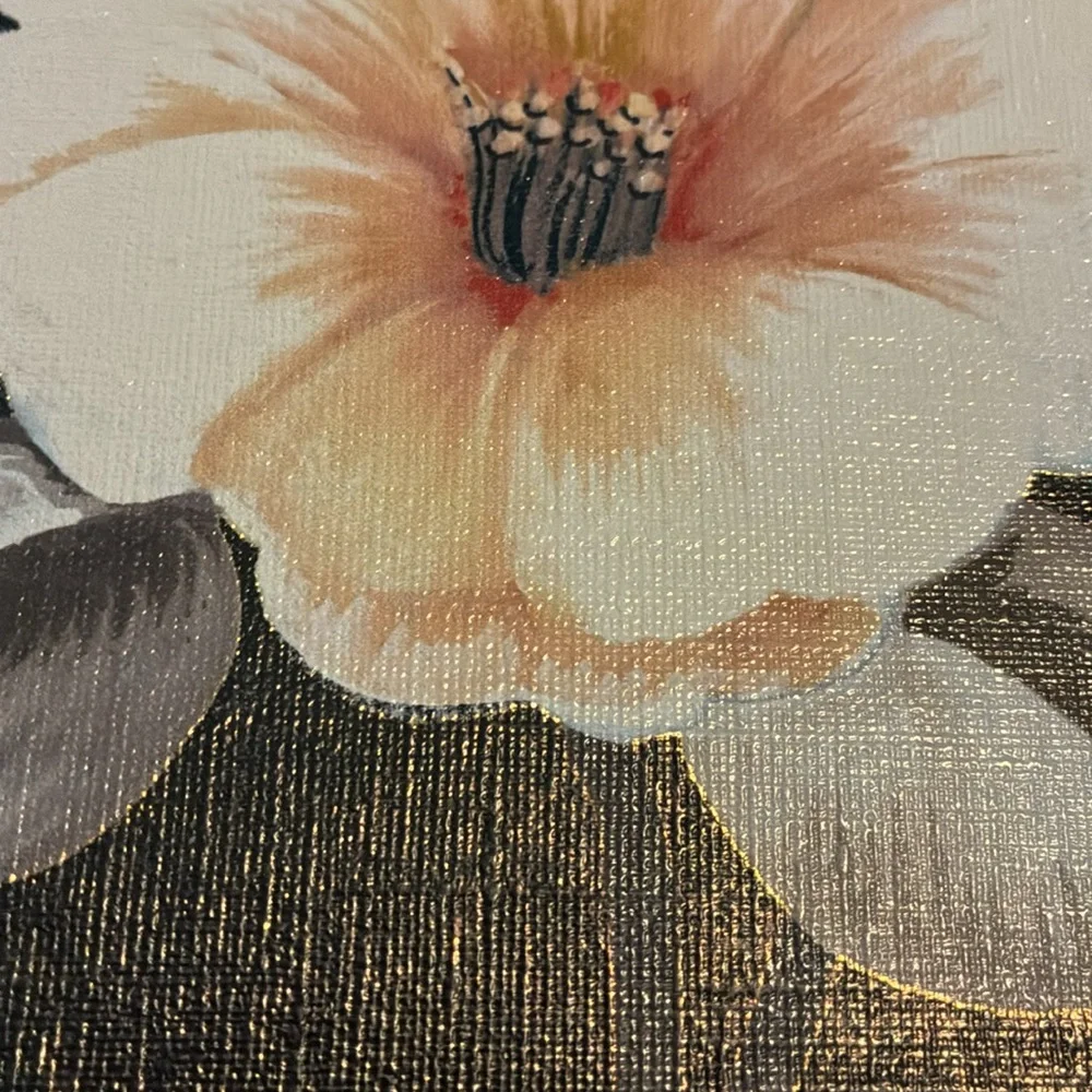 Floral and Bird Textured Wallpaper sample